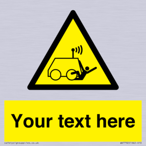 Custom warning run over by operator controlled machine